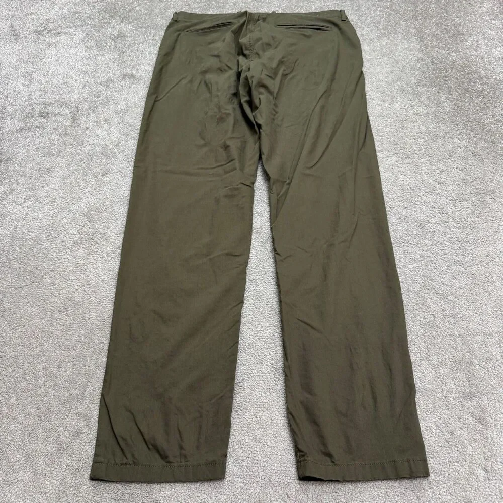 J.Crew 484 Slim Tech Chino Pants Mens 35x32 Green Stretch Casual Preppy Outdoor